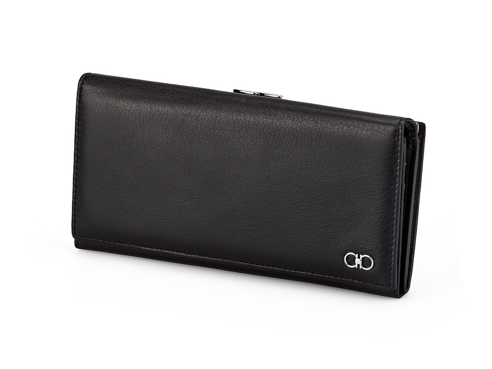 ᐈ Женский кошелек из натуральной кожи salvatore ferragamo 8085 a black ...