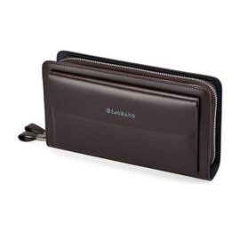 Кожаный мужской клатч LeGRAND collection 022-2 коричневый, фото 