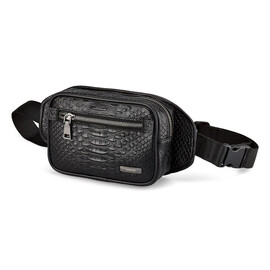 Чоловіча сумка - бананка з натуральної шкіри LeGRAND collection 8786-25 чорна, фото 