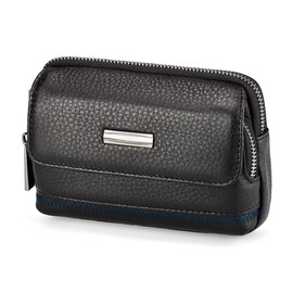 Шкіряна чоловіча сумка на пояс LeGRAND collection 407-11 чорна, фото 