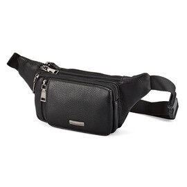 Кожаная мужская сумка - бананка LeGRAND collection 8786-34 чёрная, фото 