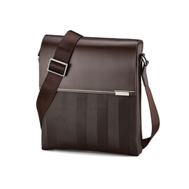 Кожаная вертикальная мужская сумка LeGRAND collection 7176-3 Brown коричневая, фото 