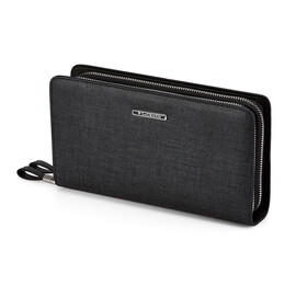 Мужской клатч из нарезной кожи LeGRAND collection 029-2 Black чёрный, Цвет: Черный, фото 