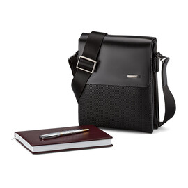 Кожаная мужская сумка LeGRAND collection 319-5 Black чёрная, Цвет: Черный, фото 