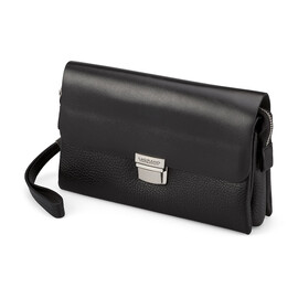 Кожаная мужская барсетка - клатч LeGRAND collection 78316-1 чёрный, фото 