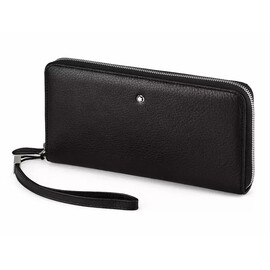 Мужской клатч из натуральной кожи Мont Blanc 2811 чёрный, фото 