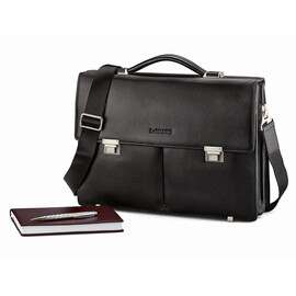 Мужской портфель из натуральной кожи LeGRAND collection 3086 чёрный, фото 