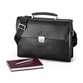 Кожаный мужской портфель  Lare Boss 090658-1 чёрный, фото 