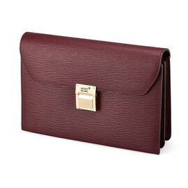 Мужская барсетка из нарезной кожи Мont Blanc 180313 Red бордовая, Цвет: Бордовый, фото 