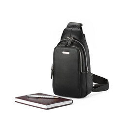 Сумка - слінг зі шкіри вищого сорту LeGRAND collection 2002-3 чорна, фото 