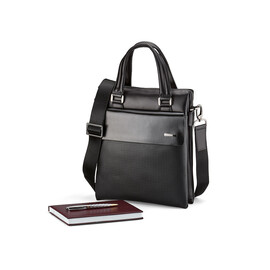 Вертикальна чоловіча сумка з натуральної шкіри LeGRAND collection 319-2 Black чорна, Колір: Чорний, фото 