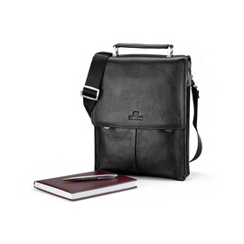 Мужской портфель из натуральной кожи Lare Boss 49530-3 чёрный, фото 