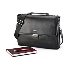 Мужской портфель из натуральной кожи LeGRAND collection 5224-1 чёрный, фото 