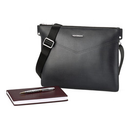 Шкіряна папка - клатч з нанесенням малюнка Мont Blanc 8599-4 Blue синя, фото 