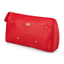 Женская косметичка из натуральной кожи Anya Hindmarch 1118 E Red красная, фото 