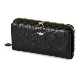 Женский кошелек из натуральной кожи Moro&Jenny 59056 A Black чёрный, Цвет: Черный, фото 