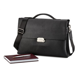 Мужской портфель из натуральной кожи LeGRAND collection 8037-1 чёрный, фото 