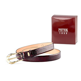 Жіночий шкіряний ремінь Petek 1855 02509102 (091-03) бордовий, Колір: Бордовий, фото 