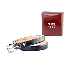 Жіночий шкіряний ремінь Petek 1855 02509102 (091-08) синій, Колір: Темно-синій, фото 