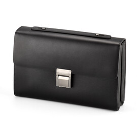 Мужская барсетка из натуральной кожи  LeGRAND collection 7002A чёрная, фото 