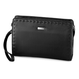 Мужская вместительная кожаная барсетка LeGRAND collection 2893-2 чёрная, фото 