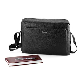 Мужская кожаная сумка через плечо LeGRAND collection 5528-2 чёрная, фото 