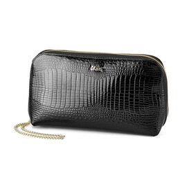 Кожаная женская косметичка Moro&Jenny 59057 A Black чёрная, Цвет: Черный, фото 