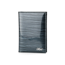 Лакова стильна жіноча шкіряна обкладинка для паспорта Moro&Jenny 187-25 A графіт, фото 