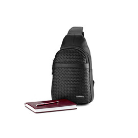 Сумка - слінг зі шкіри вищого сорту LeGRAND collection 2002-15 чорна, фото 