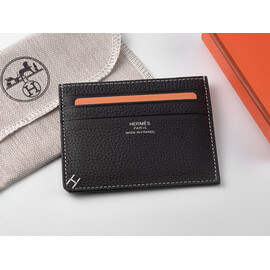 Картхолдер из натуральной кожи Hermes 219 Black чёрный, Цвет: Черный, Тип и  фактура кожи: зернистая, фото 