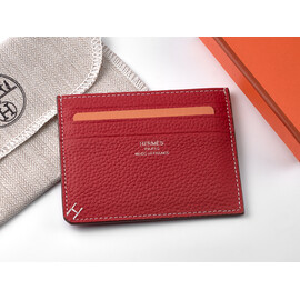 Картхолдер из натуральной кожи Hermes 219 Red красный, Цвет: Красный, Тип и  фактура кожи: зернистая, фото 