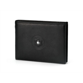 Тонке чоловіче шкіряне портмоне-затискач Mont Blanc 3006 чорний, фото 