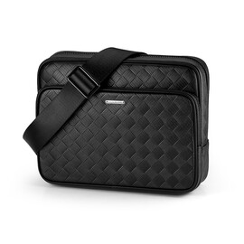 Сумка чоловіча шкіряна під формат А5 LeGRAND collection 8435-3 чорна, фото 