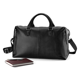 Містка дорожня сумка з натуральної шкіри LeGRAND collection 8874-3 чорна, фото 