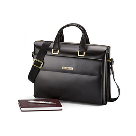 Портфель – сумка из полированной кожи высшего сорта LeGRAND collection 8182-3 LG Black чёрный, фото 