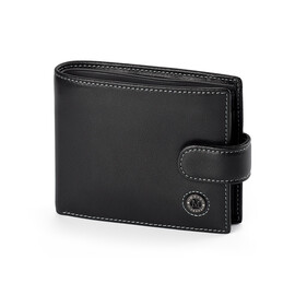 Чоловічий шкіряний гаманець на кнопці Moro&Jenny 185-56 A чорний, фото 