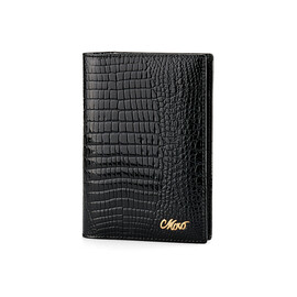 Элегантная кожаная женская обложка для паспорта Moro&Jenny 59012 A чёрная, фото 