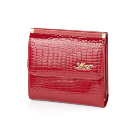 Компактный женский кошелёк из натуральной кожи Moro&Jenny 59058 E Red красный, Цвет: Красный, фото 