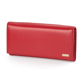 Элегантный женский кошелёк из натуральной кожи Moro&Jenny 6111 E красный, Цвет: Красный, Тип и  фактура кожи: гладкая, фото 