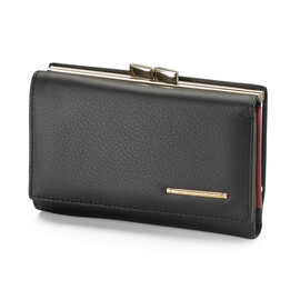 Кожаный женский кошелек Nicole Richie 1515 A чёрный, Цвет: Черный, Тип и  фактура кожи: гладкая, фото 