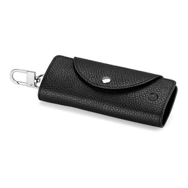 Кожаная ключница с карабином LeGRAND collection V12-046 чёрная, Цвет: Черный, Тип и  фактура кожи: зернистая, фото 