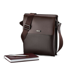 Кожаная вертикальная мужская сумка LeGRAND collection 319-3 Brown коричневая, Цвет: Коричневый, фото 