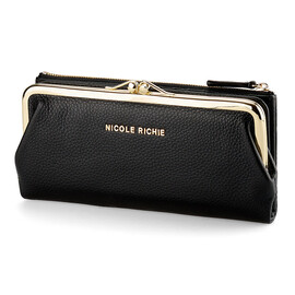 Модный кожаный женский кошелёк Nikole Richie 1450 A чёрный, Цвет: Черный, Тип и  фактура кожи: зернистая, фото 