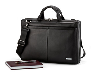 Кожаная сумка для ноутбука и документов LeGRAND collection 8190-1 чёрная, фото 