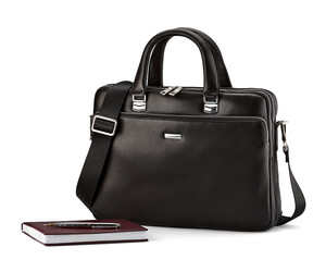 Сумка для ноутбука и документов из натуральной кожи LeGRAND collection 3506-1 чёрная, фото 