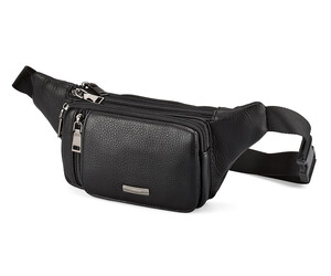 Кожаная мужская сумка - бананка LeGRAND collection 8786-34 чёрная, фото 