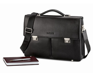 Мужской портфель из натуральной кожи LeGRAND collection 3086 чёрный, фото 
