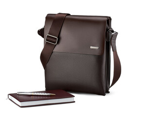 Кожаная вертикальная мужская сумка LeGRAND collection 319-3 Brown коричневая, Цвет: Коричневый, фото 