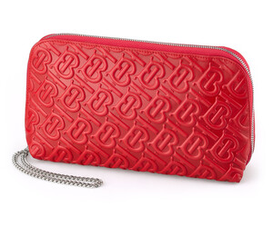 Сумка - клатч зі шкіри вищого сорту з нанесенням малюнка Burberry 5634 E Red червона, Колір: Червоний, фото 