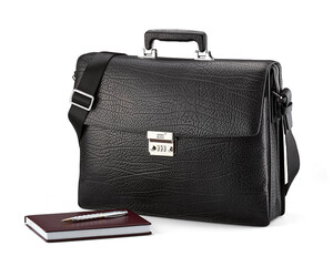 Мужской портфель из натуральной кожи Мont Blanc 8010-3A Black чёрный, Цвет: Черный, фото 